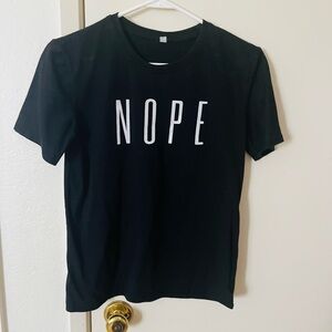 NOPE Graphic Tee in Black with White Print